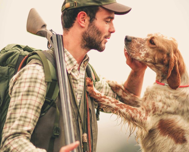 Andrea Cavglià with his English Setter hunting woodcock in Italy