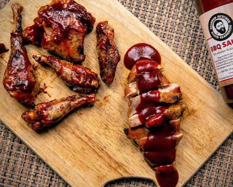 Mesquite barbecued pheasant on a cutting board