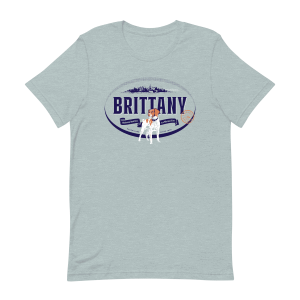 This dog breed shirt features the Brittany in a beautiful label design.