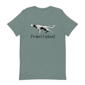 English Setter on project Upland T-shirt in Sage green