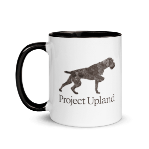 A German Wirehaired Pointer profile on a coffee mug