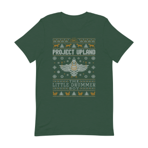 Little Drummer Boy Ruffed Grouse T-shirt on Heather Green