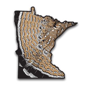 Intermediate color phase ruffed grouse fan sticker