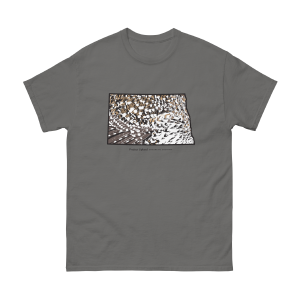 North Dakota Bird hunting t-shirt with sharp-tailed grouse design