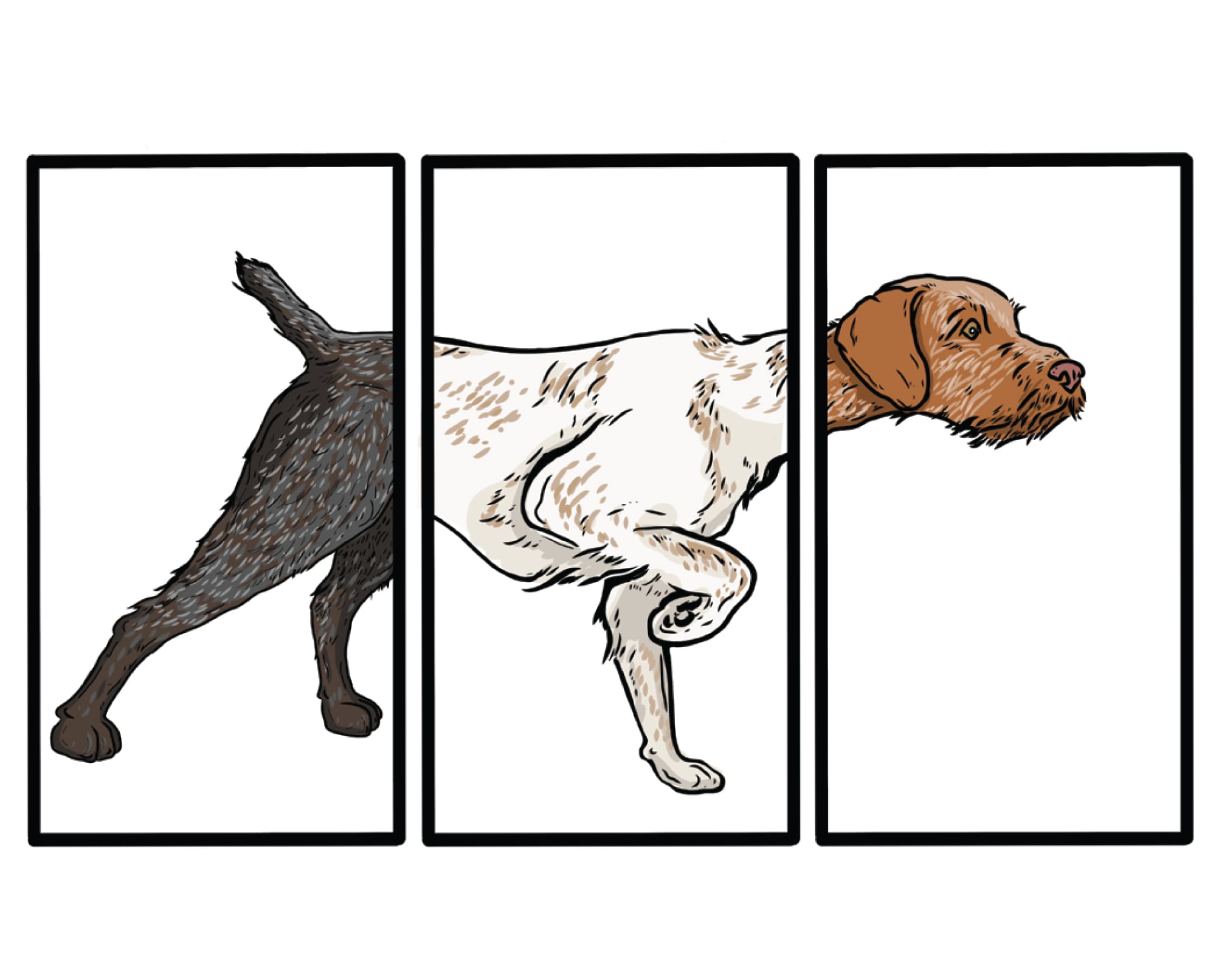 A dog breed making machine in artwork