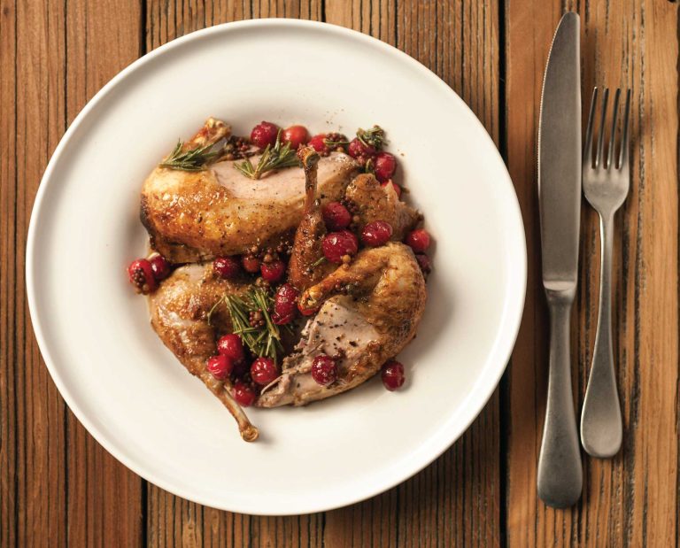 A meal cooked with an upland game recipe