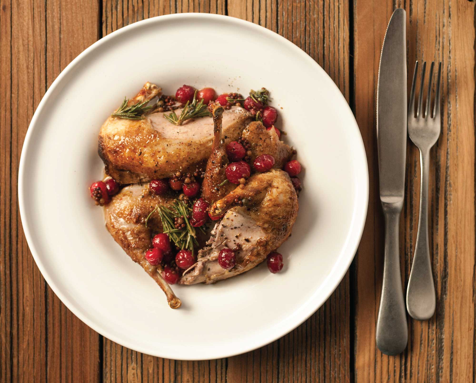 A meal cooked with an upland game recipe