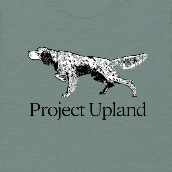 Project-Upland-English-Setter-t-shirt-close-up Project-Upland-English-Setter-t-shirt-close-up