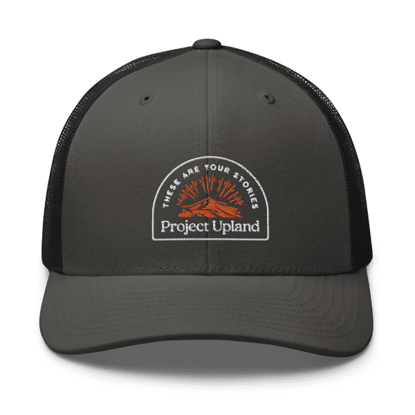 Project-Upland-Logo-Gray-Trucker-Hat Project Upland logo gray trucker hat.
