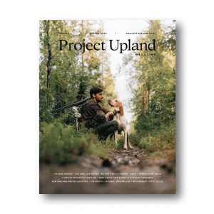 Spring 2023 cover of Project Upland magazine featuring a grouse hunt in Sweden