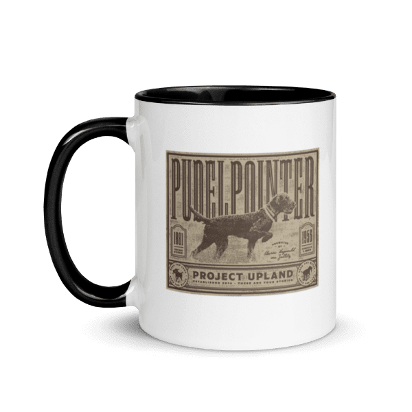 Pudelpointer-Coffee-Mug An 11 oz coffee mug with a pudelpointer dog on it.