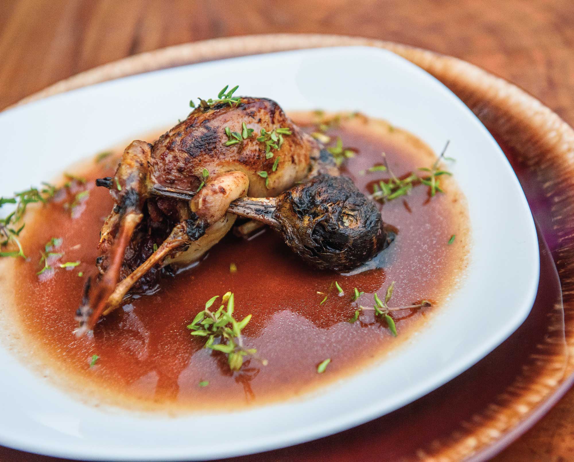 A Woodcock served whole after aging.