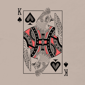 Ruffed-Grouse-King-T-shirt-Close-up- Close up of the Ruffed Grouse playing card t-shirt