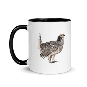 Sharp-tailed grouse coffee mug design.