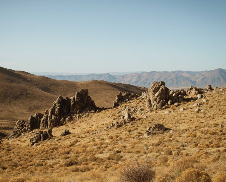 View from above of chukar country on a bird hunting trip.