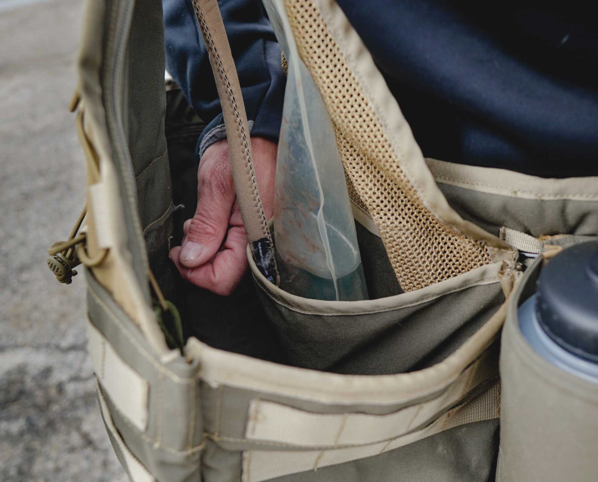 Close up of an upland strap vest