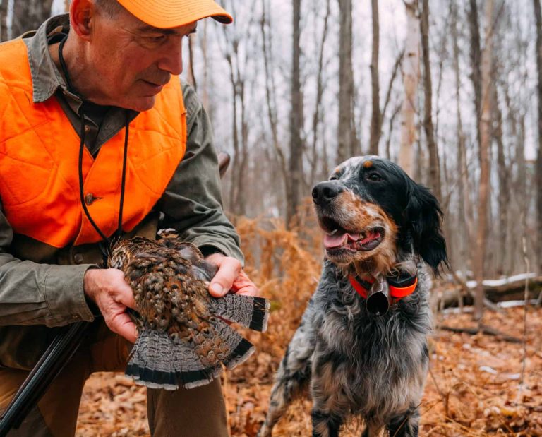 Author Mark Parman with his English Setter while bird hunting.