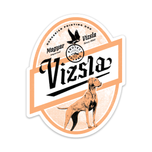 A Vizsla dog on a sticker