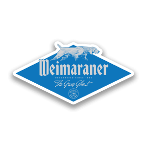 Weimaraner sticker in blue