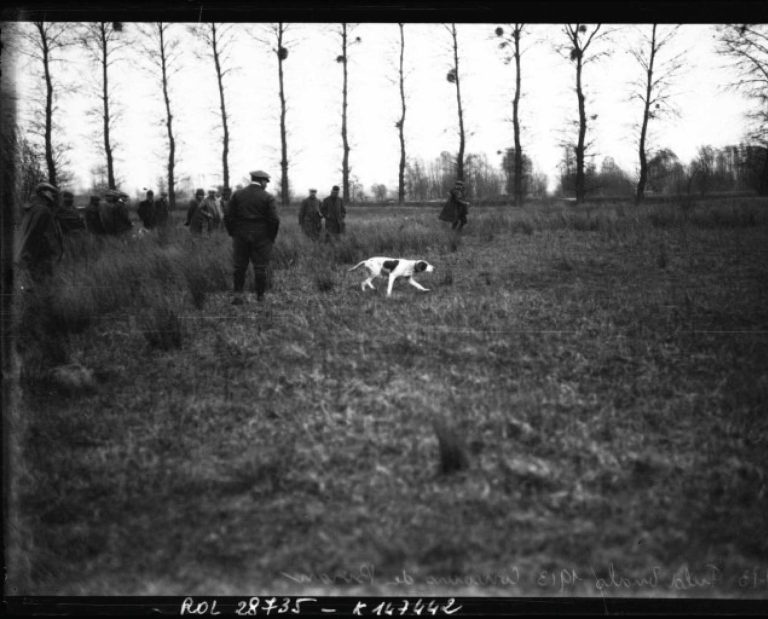 A French field trialer and his pointing dog circa 1920