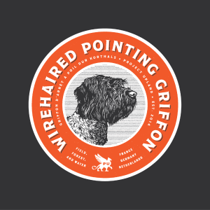 Close up of the wirehaired pointing griffon t-shirt design