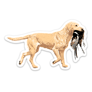 A Yellow Labrador Retriever premium vinyl sticker.